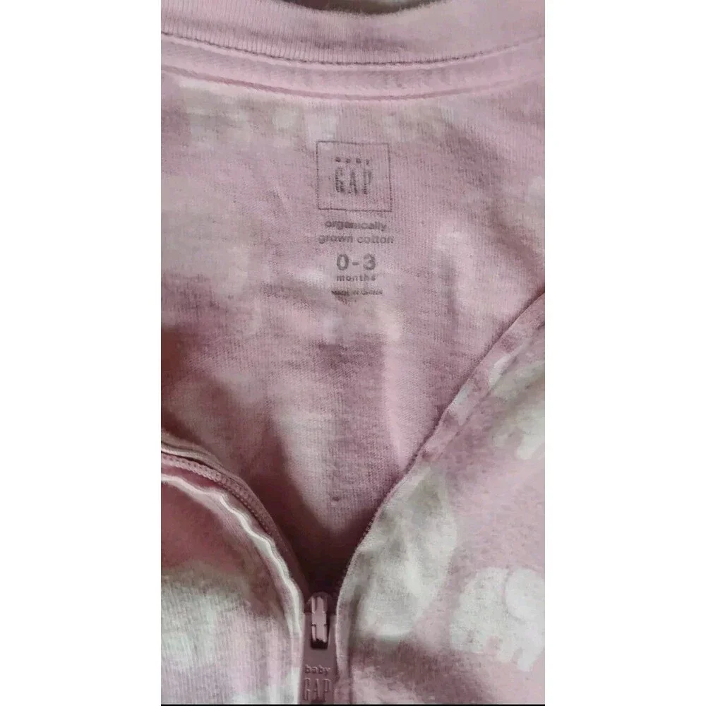 pajama 0 to 3 months Girls Baby Gap elephant baby pink sleeper infant sleepwear